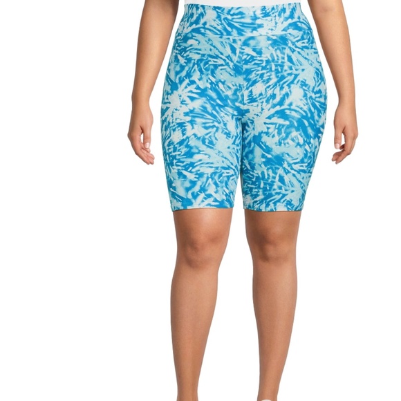 Terra & Sky Pants - Terra and Sky Women’s Plus Blue Tie Dye Bike Shorts Size 3X (24W-26W) NEW